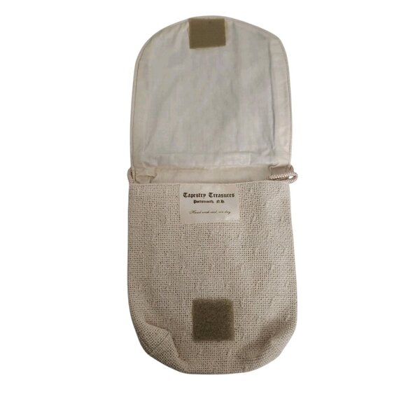 Tapestry Cat Design Cross Over mini Purse Beige Light Weight - Picture 7 of 8